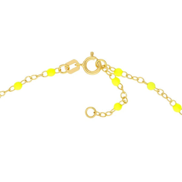 Neon Yellow EN/Amel Bead Piatto Chain