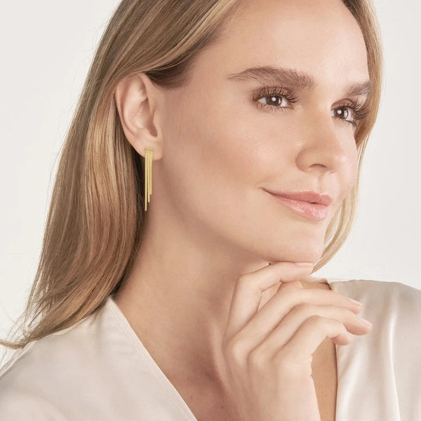 Ascending Triple SN/Ake Chain Earrings