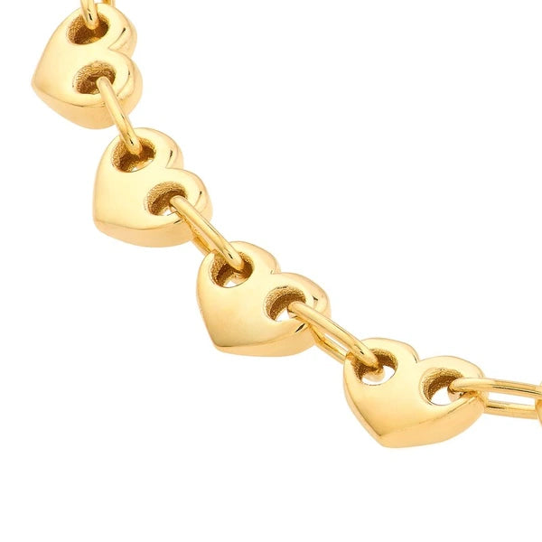 Solid Small Heart Link Chain