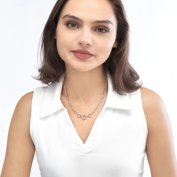Two Tone AlterN/Ate Oval Link Necklace