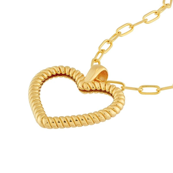 Twisted Rope Open Heart Pendant