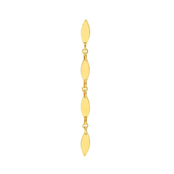 Mirror Long Diamond Shape Link Dangle Earrings