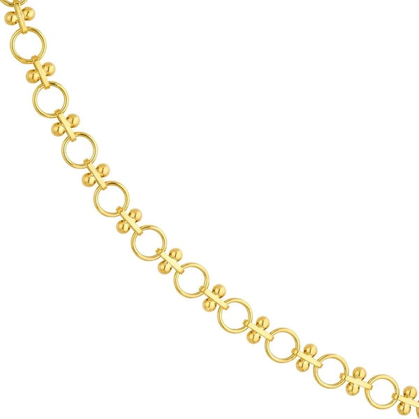 AlterN/Ating Round Link and Beaded Bar Necklace
