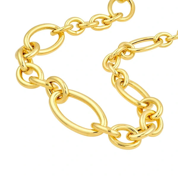 Hollow Graduated Oval Link Chain Necklace