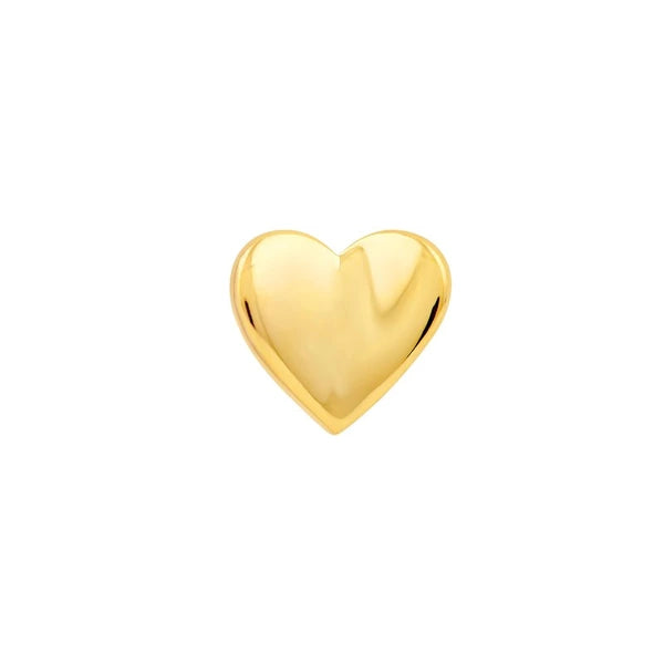 Puffy Folded Heart Stud Earrings