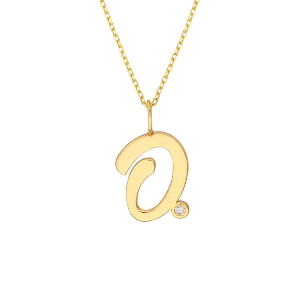 Script 'O' with Diamond Bezel Necklace