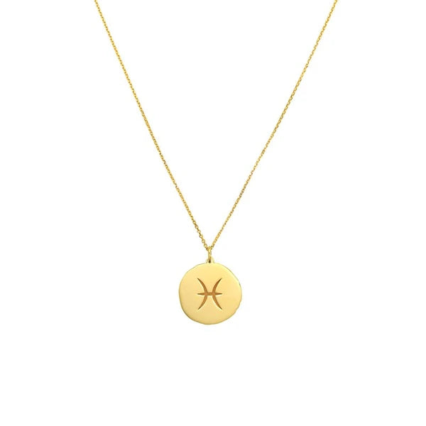 Pisces Organic Disc Pendant Necklace