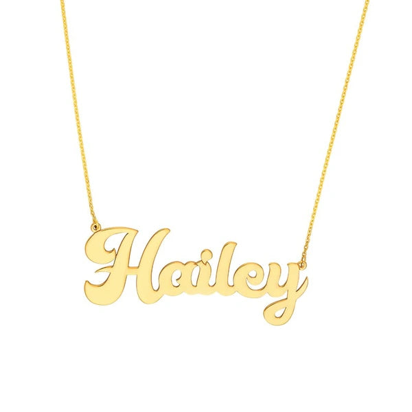 7mm Cursive N/Ameplate Necklace