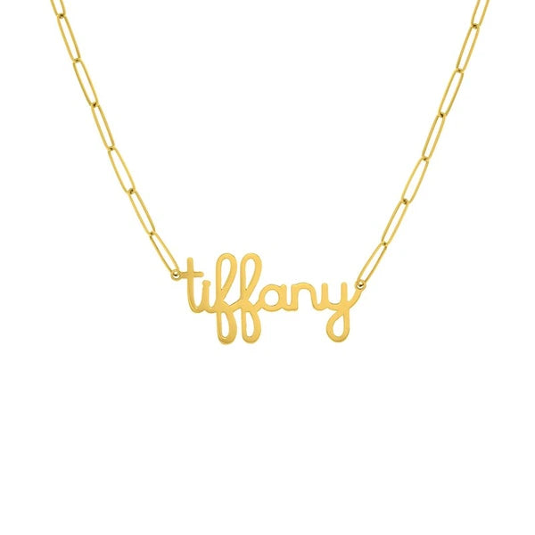 6mm Doodle N/Ameplate Paper Clip Necklace