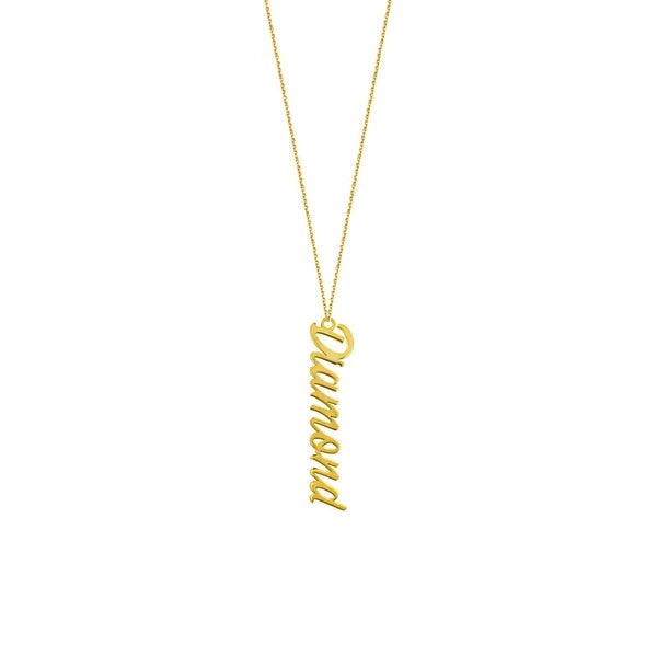 5mm Vertical Script Font Necklace