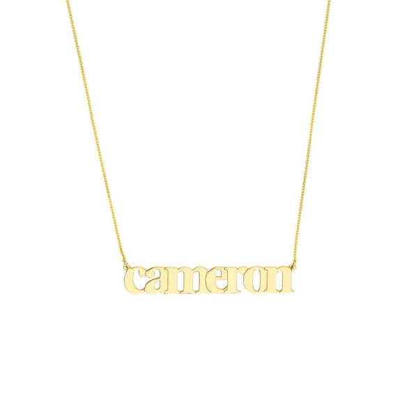 5mm Typewriter Font N/Ameplate Necklace