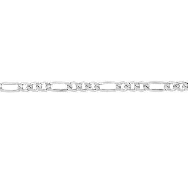 Sterling Silver 3.2mm Concave Figaro Chain with Lobster Lock