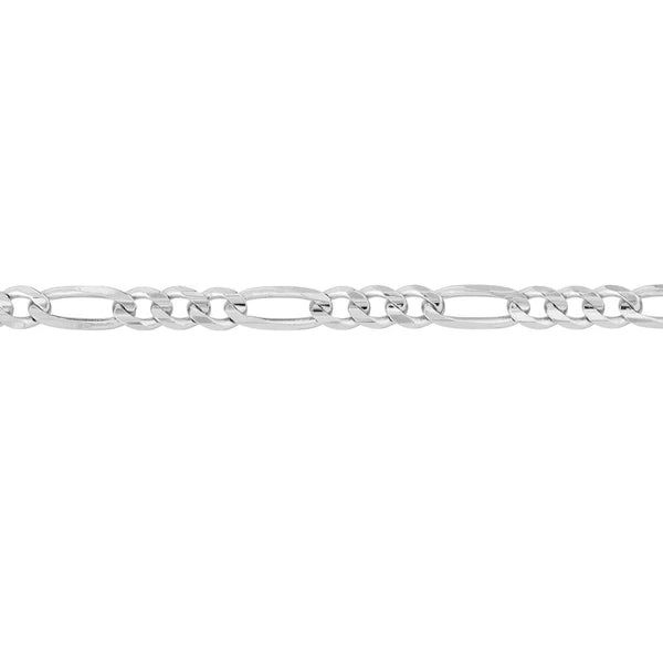 Sterling Silver 5.8mm Concave Figaro Chain with Lobster Lock