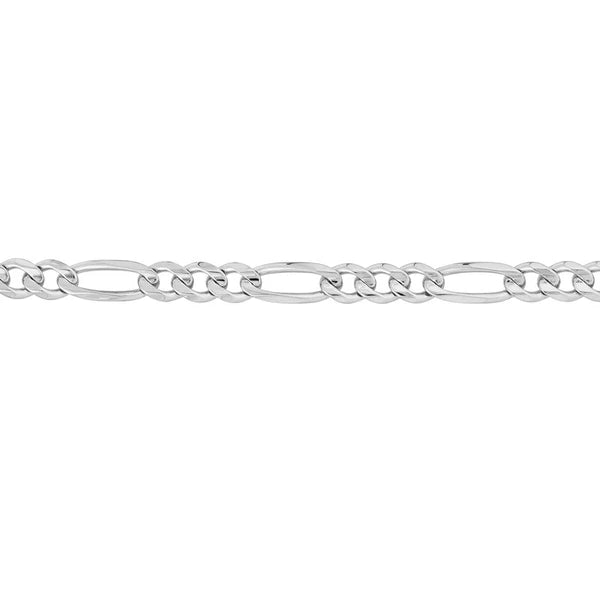 Sterling Silver 8.4mm Concave Figaro Chain with Lobster Lock