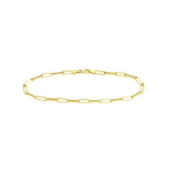 3.80mm Hollow Paper Clip Chain with Pear Lock