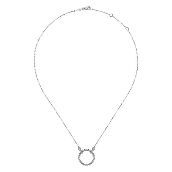 925 Sterling Silver Bujukan White Sapphire Open Circle Pendant Necklace