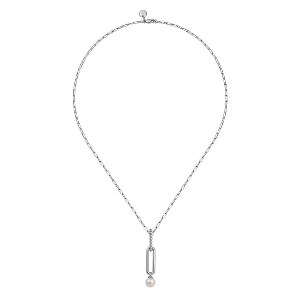 925 Sterling Silver Pearl Bujukan Drop Necklace