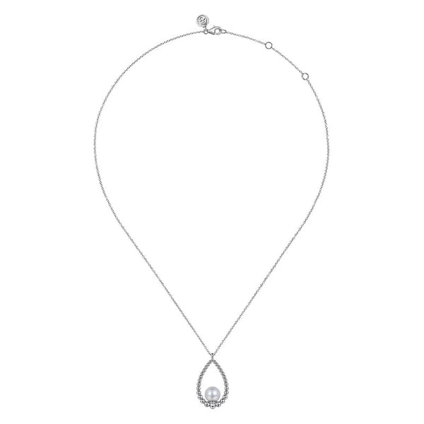 925 Sterling Silver Pearl Bujukan Teardrop Necklace