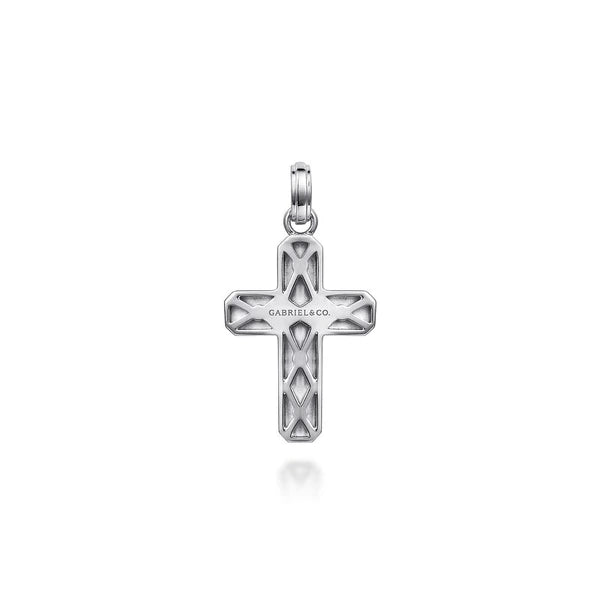 925 Sterling Silver Brushed Cross Pendant