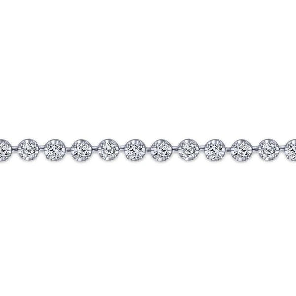 14K White Gold Buttercup Set Diamond Tennis Bracelet