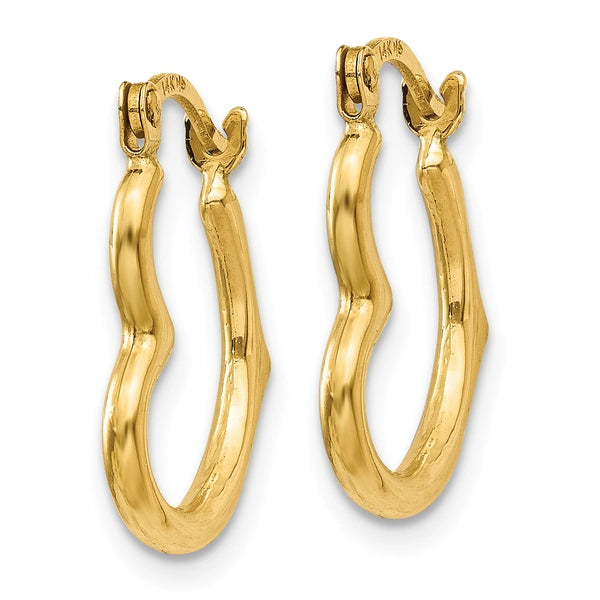 Gold Heart Shaped Hoop Earrings
