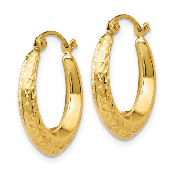 Gold Diamond-cut Hoop Earrings
