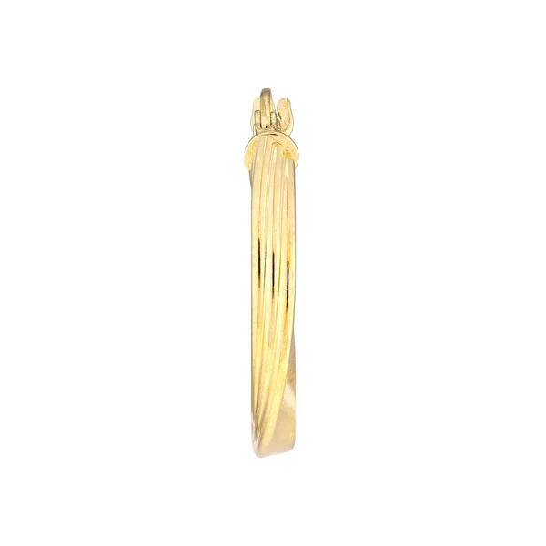 Fluted Oval Hoop Earrings