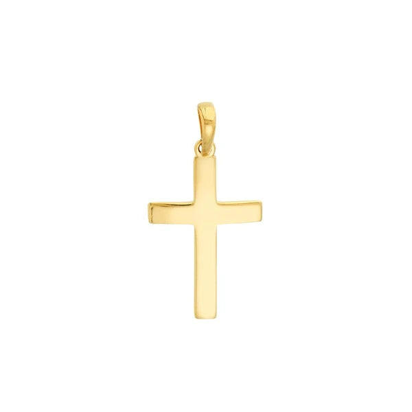 Straight-Edged Polished Cross Pendant