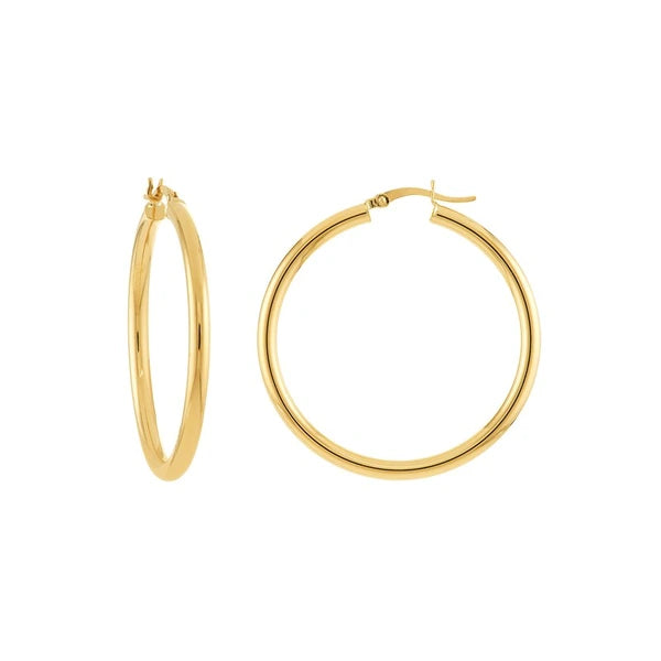 3mm x 40mm Polished Hoop Earrings
