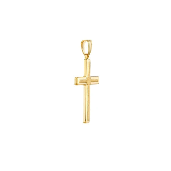 Polished with Raised Satin Cross Pendant