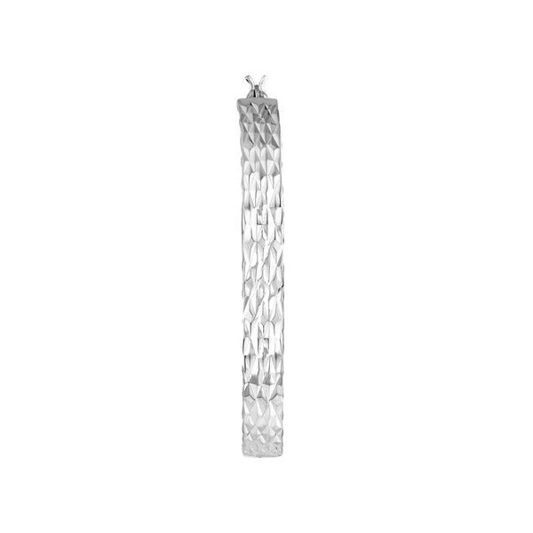 Sterling Silver Diamond Cut Hoop Earrings