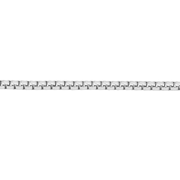 Sterling Silver 2.1mm Round Box Chain with Pear Lobster Lock