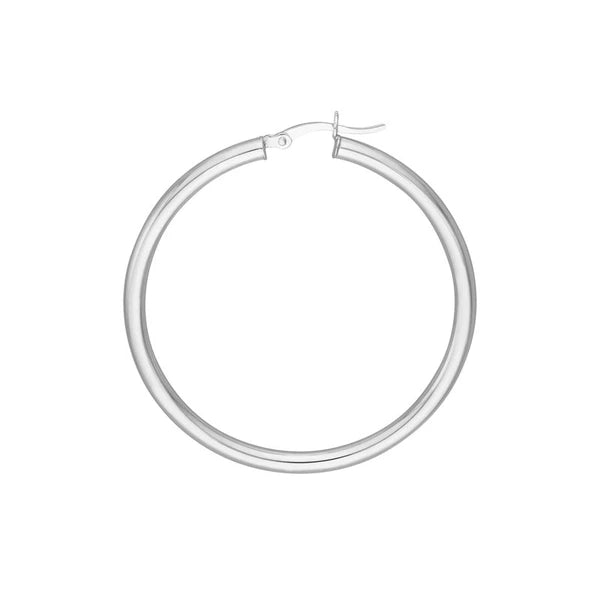 Sterling Silver 3mm x 45mm Polished Hoop Earrings