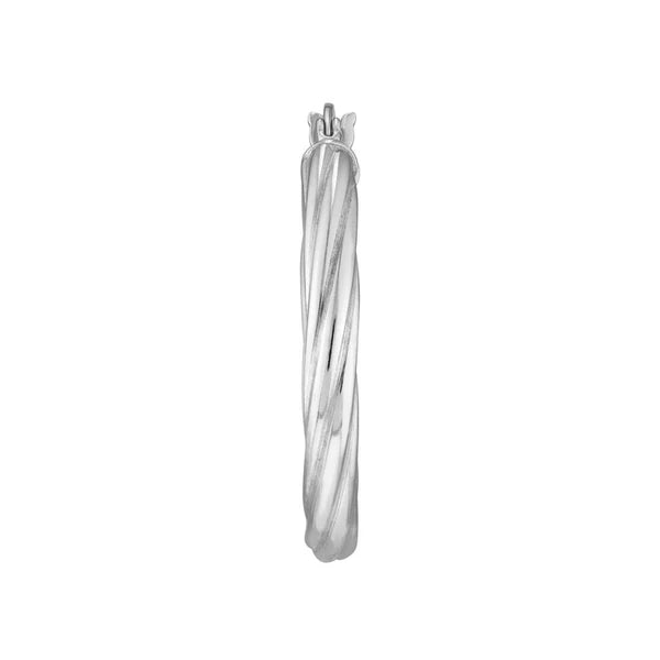 25mm High Polished Twist Hoop Earrings