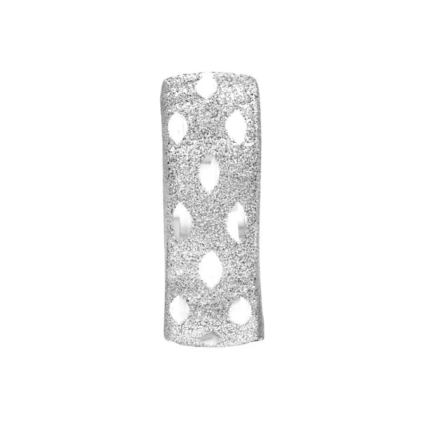 Sterling Silver Laser Hoop Earrings with Diamond-Cut