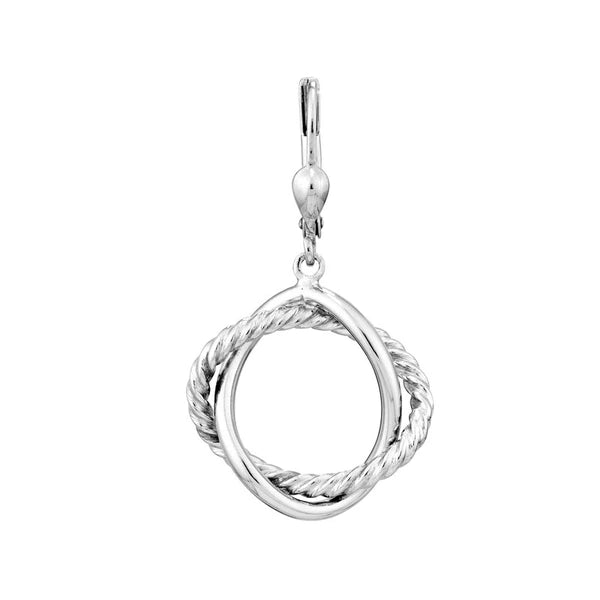 Plated Sterling Silver Intwined Oval Drop Earrings