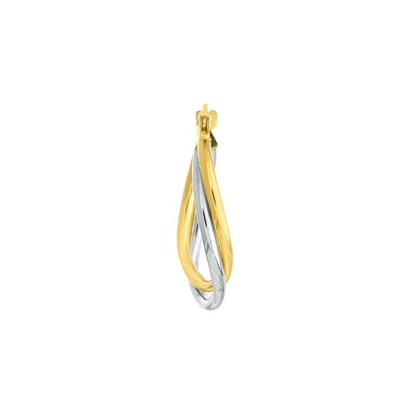 Two-tone Intertwined Oval Hoop Earrings