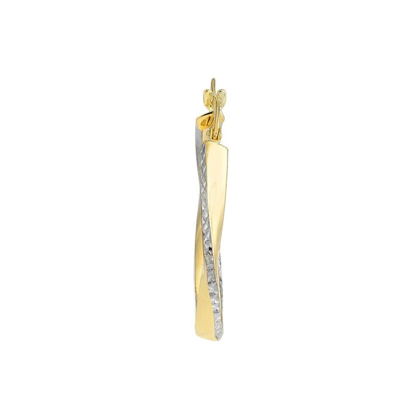 Round and Twisted Diamond Cut Hoops