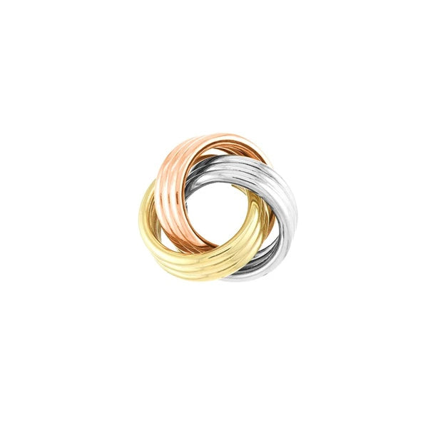 Tri-Color Love Knot Stud Earrings on Post Back