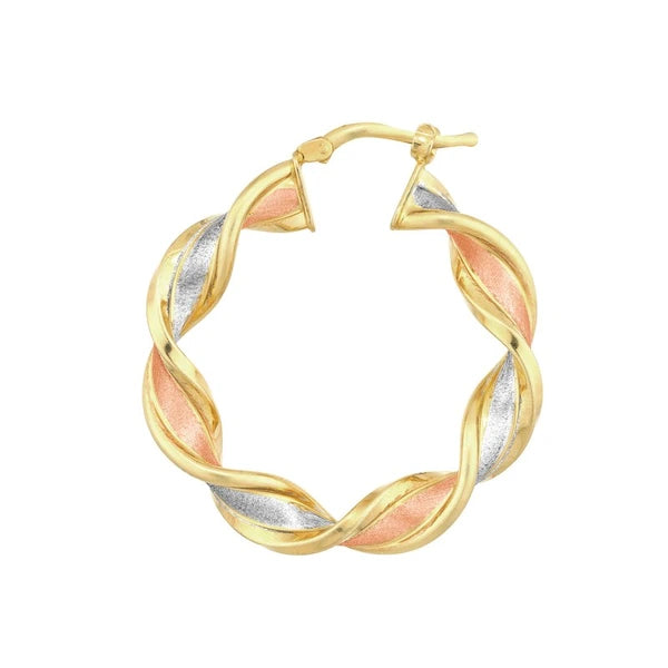 Plated Sterling Silver Twisted Hoop Earrings
