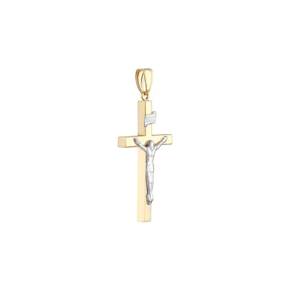 Two-Tone Crucifix Pendant
