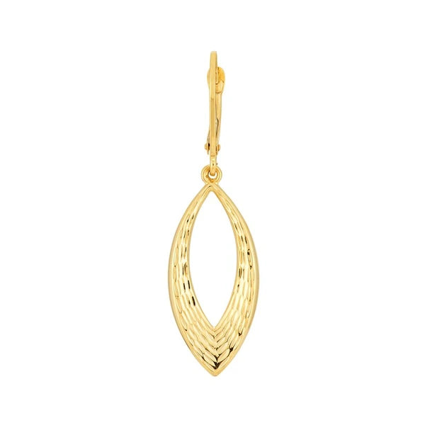 Diamond-Cut Open Marquise Drop Earrings
