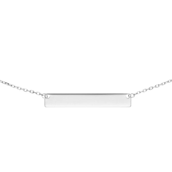 Sterling Silver Engravable Mini Bar Adjustable Choker