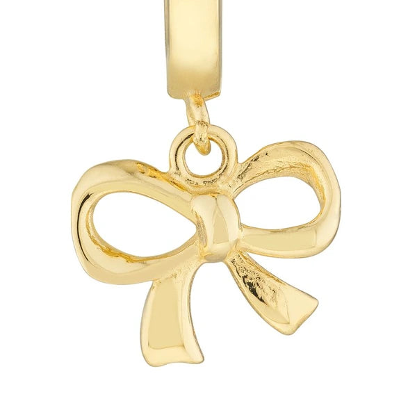 Mini Huggie Hoop Earrings with Bow Drop