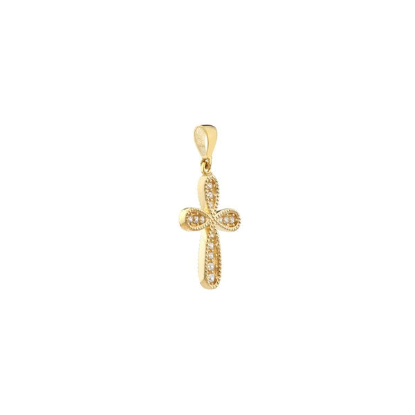 CZ Beaded Filigree Cross Pendant