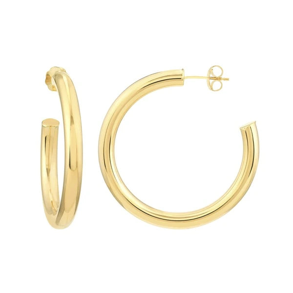 4mm x 35mm Tube Hoop Earrings
