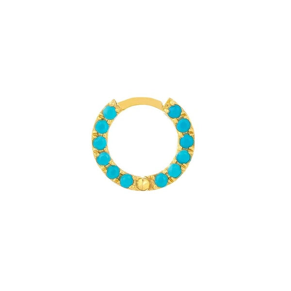 Hoop Earrings with Turquoise Stones