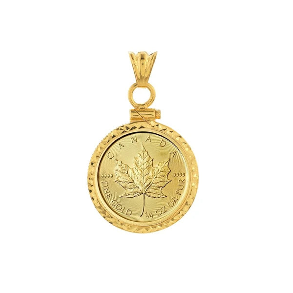 CaN/Adian Maple Leaf 1/4 Oz Diamond Cut Bezel