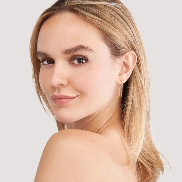 Open Paper Clip Hoop Earrings