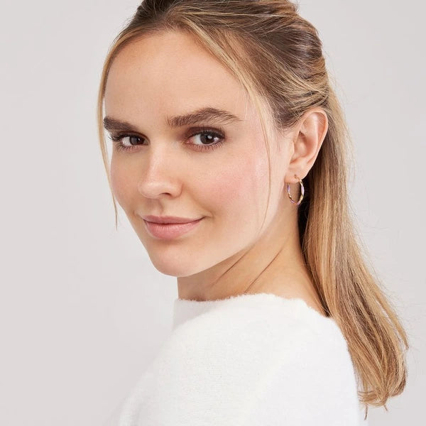 Large Lilac EN/Amel Round Twist Hoops